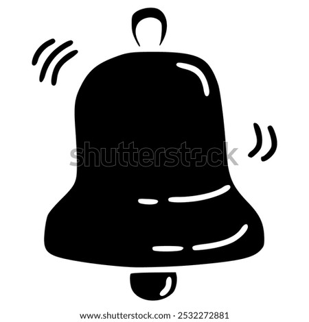 bell with ring effect doodle glyph icon