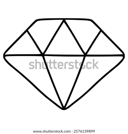 diamond hand drawn doodle outline icon