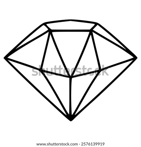 luxury simple diamond hand drawn doodle outline icon