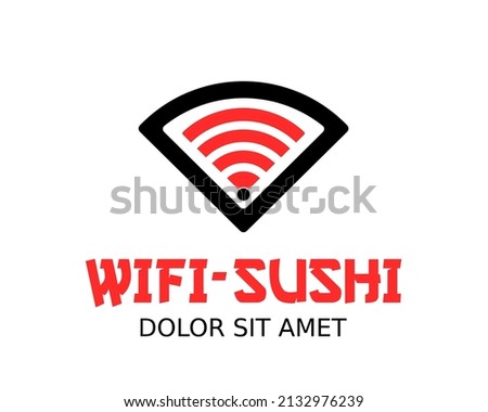 Sushi signal logo template design in Vector illustration