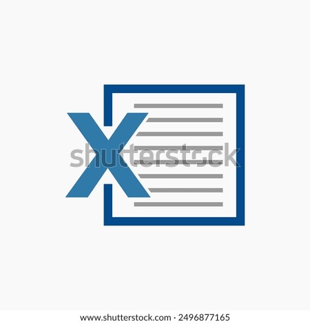 Letter X Document logo design template