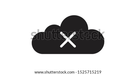 Cloud delete icon vector illustration. Remove, delete file, cloud icon