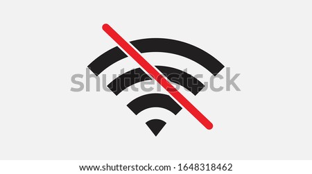 No wifi sign. WiFi Off. Banned wifi symbol. No signal wifi. Vector illustration icon.