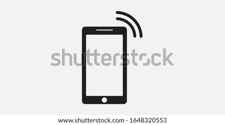 Smartphone / mobile phone ringing or vibrating. Filled vector icon.