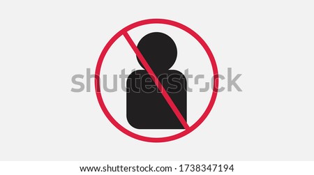 No user sign icon. Red prohibition sign. Filled vector icon. Stop symbol. Do not enter person icon.
