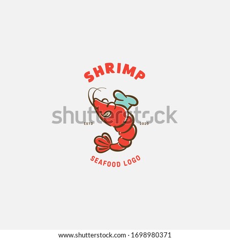 Seafood restaurant, shrimp, prawn logo vector design