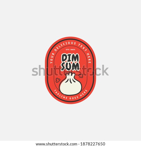 Dim sum logo design vector template. Vector label Chinese cuisine steamed dumpling.