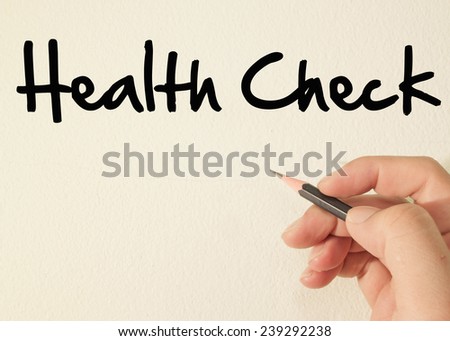 Health check text write on wall