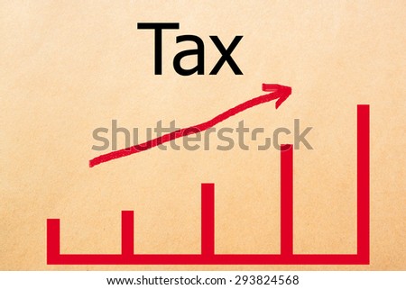 Text tax on the graph goes up on the short note texture background