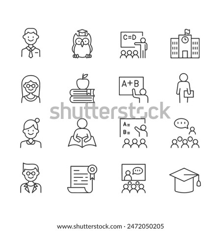 Pack of teacher day vector icon