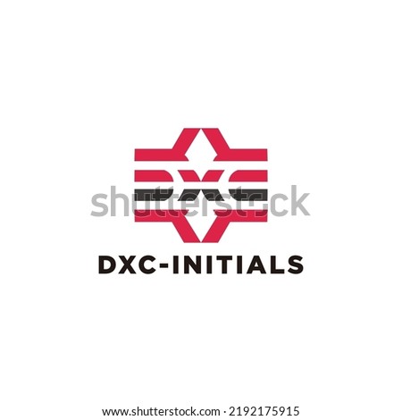Dxc -Initials logo design icon template