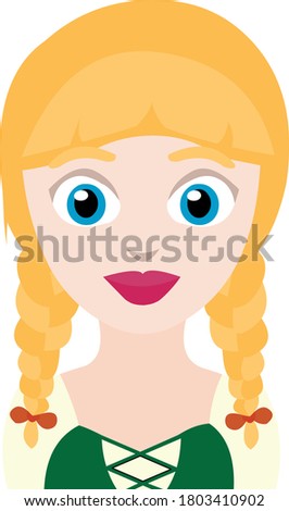 Vector emoticon illustration of a cute German woman
