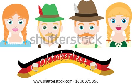 Vector illustration concept of german people and oktoberfest