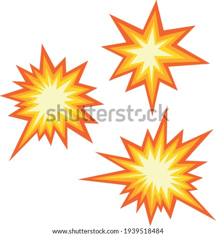 Vector illustration emoticon of explosive collisions
