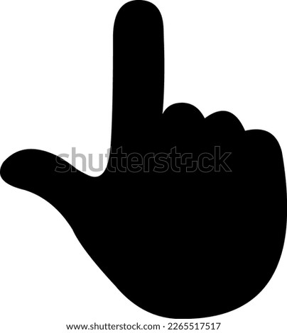vector illustration of black silhouette icon of a hand pointing up