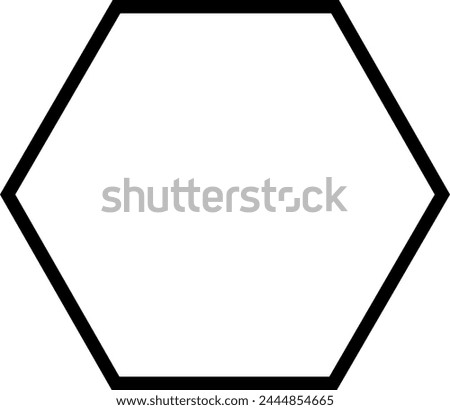 vector illustration geometric hexagon shape, with outlines drawn black color fill