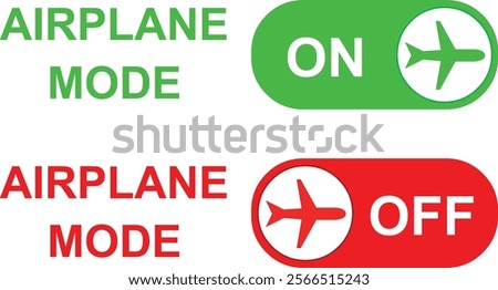 vector illustration airplane mode buttons, online and offline system