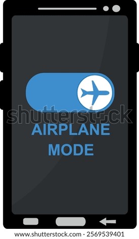 vector illustration icon airplane mode for mobile phone or smartphone device