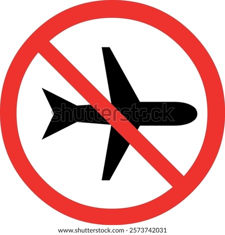 vector illustration airplane icon and stop or prohibited signage, in airplane mode disabled concept