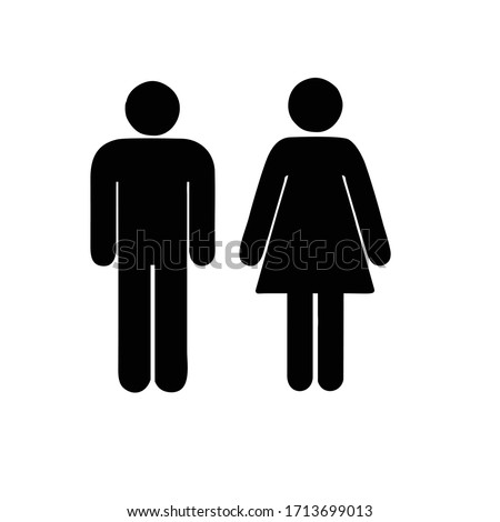 man and woman icon. boy and girl icon or badge