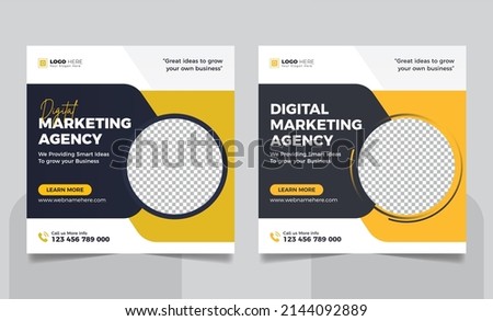 Marketing Agency Social Media Post, Digital Marketing Web Banner, Corporate Square Flyer Template