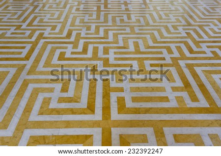Caserta, Italy, August 14 2014: Beautiful marble decorated floor inside the royal rooms of Reggia di Caserta, a Unesco world heritage site near Naples