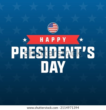 happy president's day 21 february modern creative banner, sign, design concept, social media post, template with blue and red colors on an abstract american background 