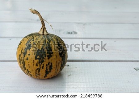 Pumpkin on white board background. Copy paste