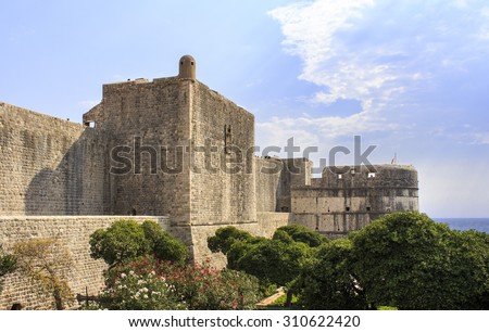 DUBROVNIK, CROATIA - AUGUST 13, 2015: Fortress Bokar in Dubrovnik, Croatia. Fort Bokar is the key point in the defense of the Pila Gate.