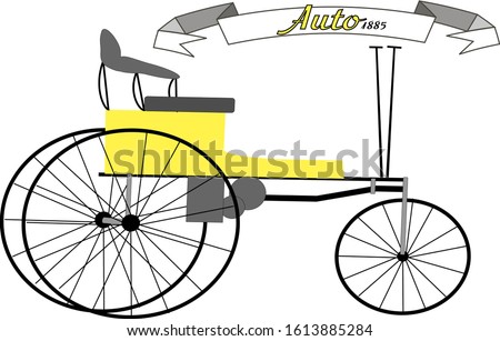 retro car on three wheels sample 1885 the first car 