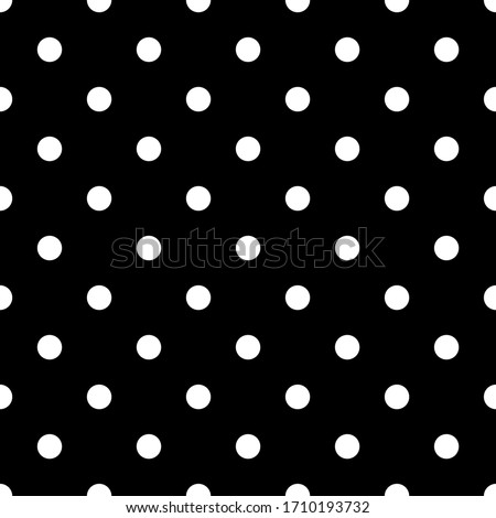 Seamless vector pattern. Circles ornament. Dots background. Polka dot. Black and white.