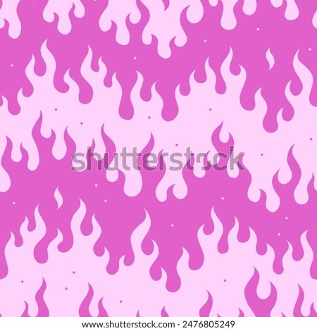 Y2k seamless pattern. Hand drawn vector background. Fire illustration. Silhouette of flame.