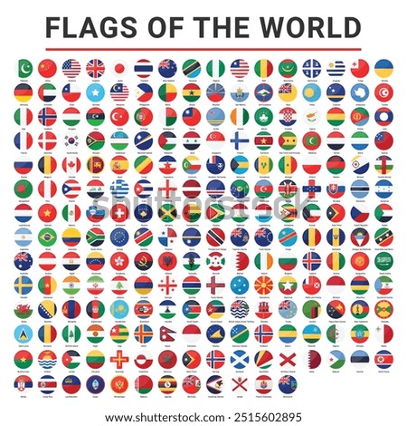 Flags Of The World vector icon set for commercial use