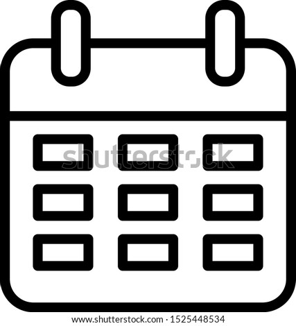 Calander Vector Icon With White Islolated Background
