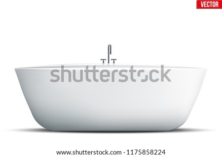 Modern bath isolated on white background. Element for design bathroom. Vector Illustration