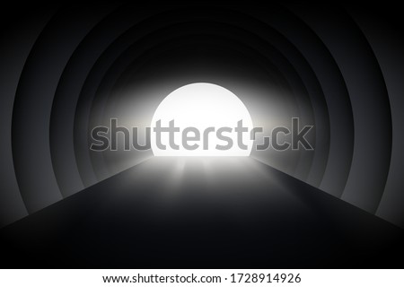 Light at the end of the tunnel. Concept of illustration of hope and way out of crisis. Editable Vector Illustration