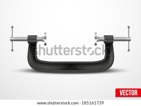 Large clamp compression tool. Conceptual vector illustration