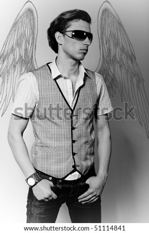 Fashionable stylish man in angel
