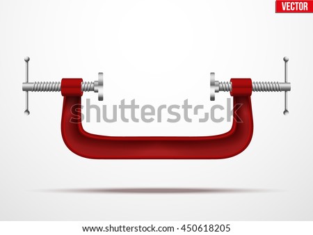 Large clamp compression tool. Conceptual vector illustration