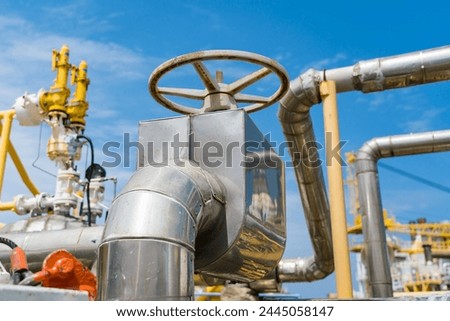 Similar – Image, Stock Photo Pipelines of a chemical plant