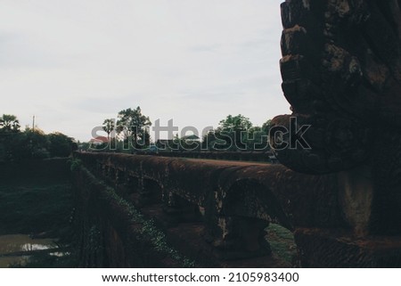 Spean Praptos, corbeled stone-arch bridge in Cambodia Imagine de stoc © 