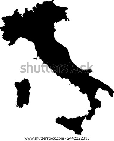 Italy map icon. Black Map of Italy on White Background. Vector illustration