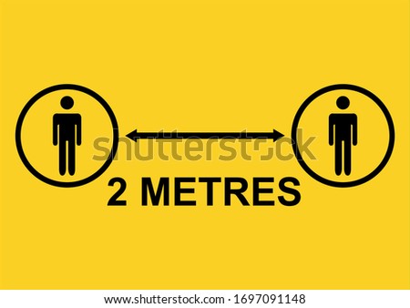 Social Distancing 2 Metres Icon. Vector Image. Stok fotoğraf © 