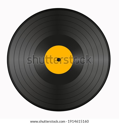 Realistic vinyl record. Vector, record for gramophone. Classic vinyl record for music. Editable isolated object.
