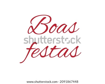 Boas festas typography red text lettering isolated on white background Foto stock © 
