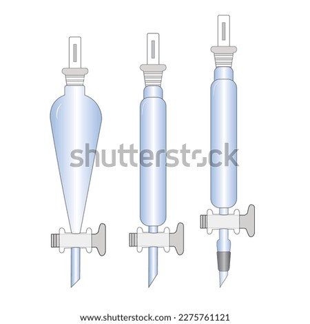 2D illustration of three separating extraction funnels