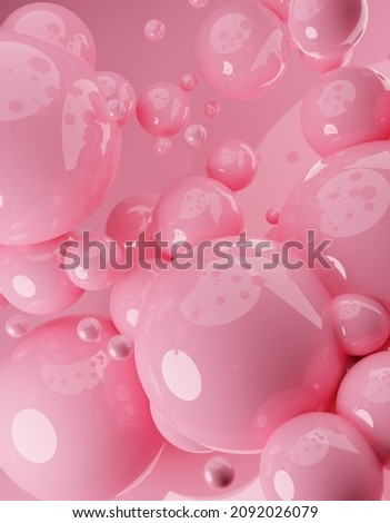 Image, Stock Photo Floating suspended pastel balls in the pastel background.3D render of glossy spheres. Pastel colours pantone. Abstract background. Science physics glossy balls modern art pop.Copy space empty space