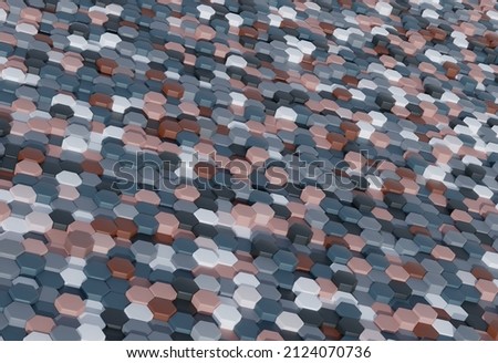 Similar – Image, Stock Photo Hexagonal creamy pattern wallpaper 3d render, abstract background, pastel tones toy, geometric shapes, simple mockup, minimal design elements, Color palette soft colors tones