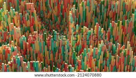 Similar – Image, Stock Photo Massive colorful cube pattern floors uneven raised with holes 3d illustration. Abstract Architecture Background. Simple abstract geometry with displaced cubes