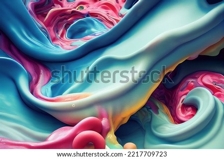 Similar – Image, Stock Photo Stunning curly paint colorful close up background with super texture. Macro style, copy space